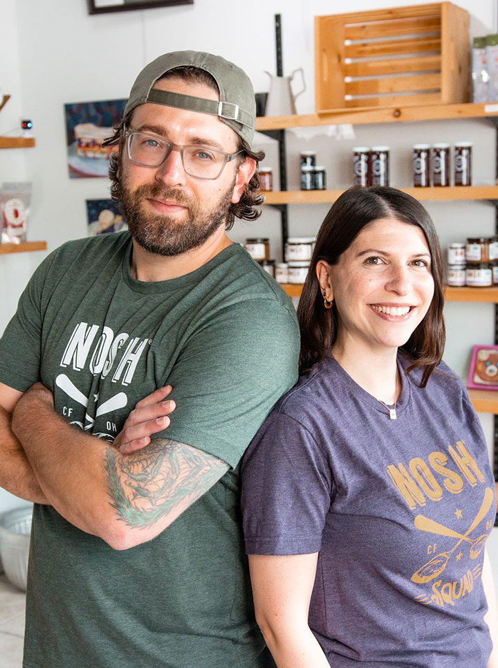 Founders of Nosh Butters posing for a photo