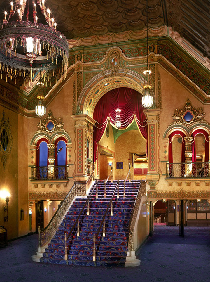 Interior of the Akron Civic Theater lobby
